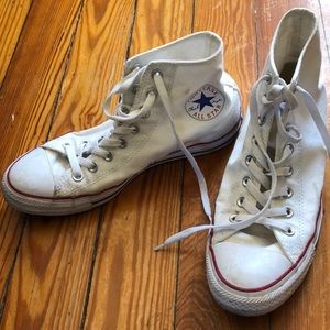 White converse high tops